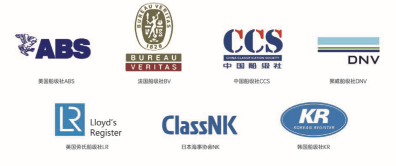 Referensi katalog produsen: ABS, Bureau Veritas, CCS, DNV, Lloyd’s Register, ClassNK, dan Korean Register